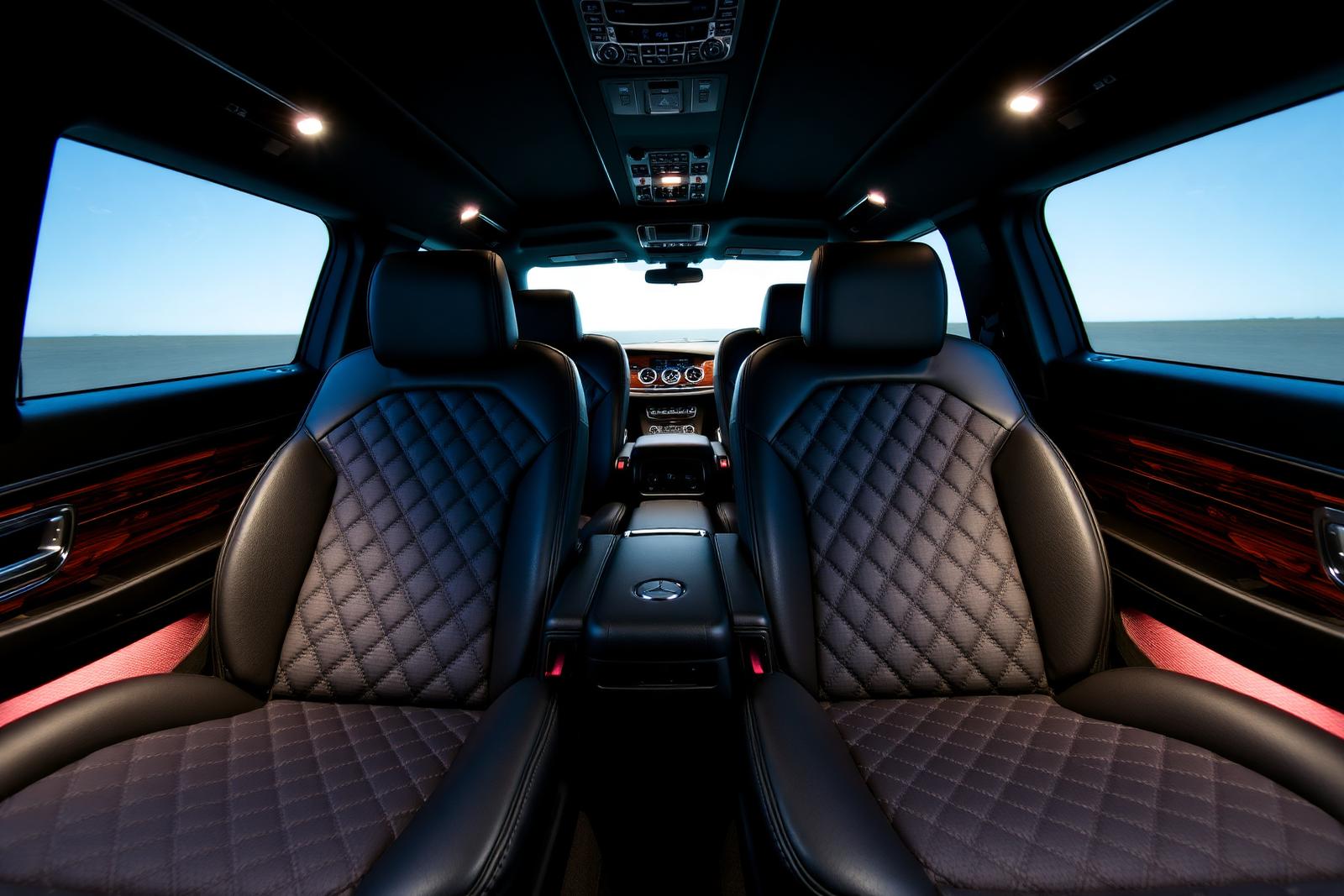 Intérieur cuir premium d'un van Classe V